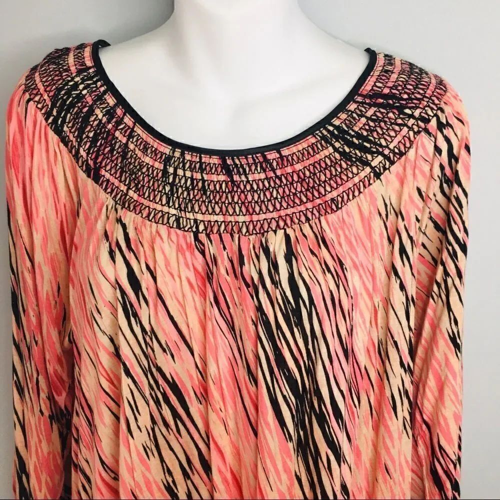 Cha Cha Vente Colorful Comfy Top Shirt casual tunic Pink Peach Black Spring 2017
